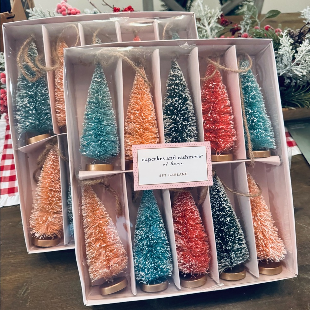 Cupcakes and Cashmere 6ft Bottle Brush Garland Set of 2 Christmas